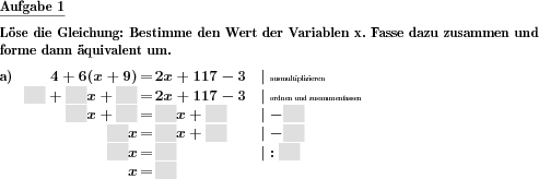 Lineare Gleichung mit Distributivelement lösen