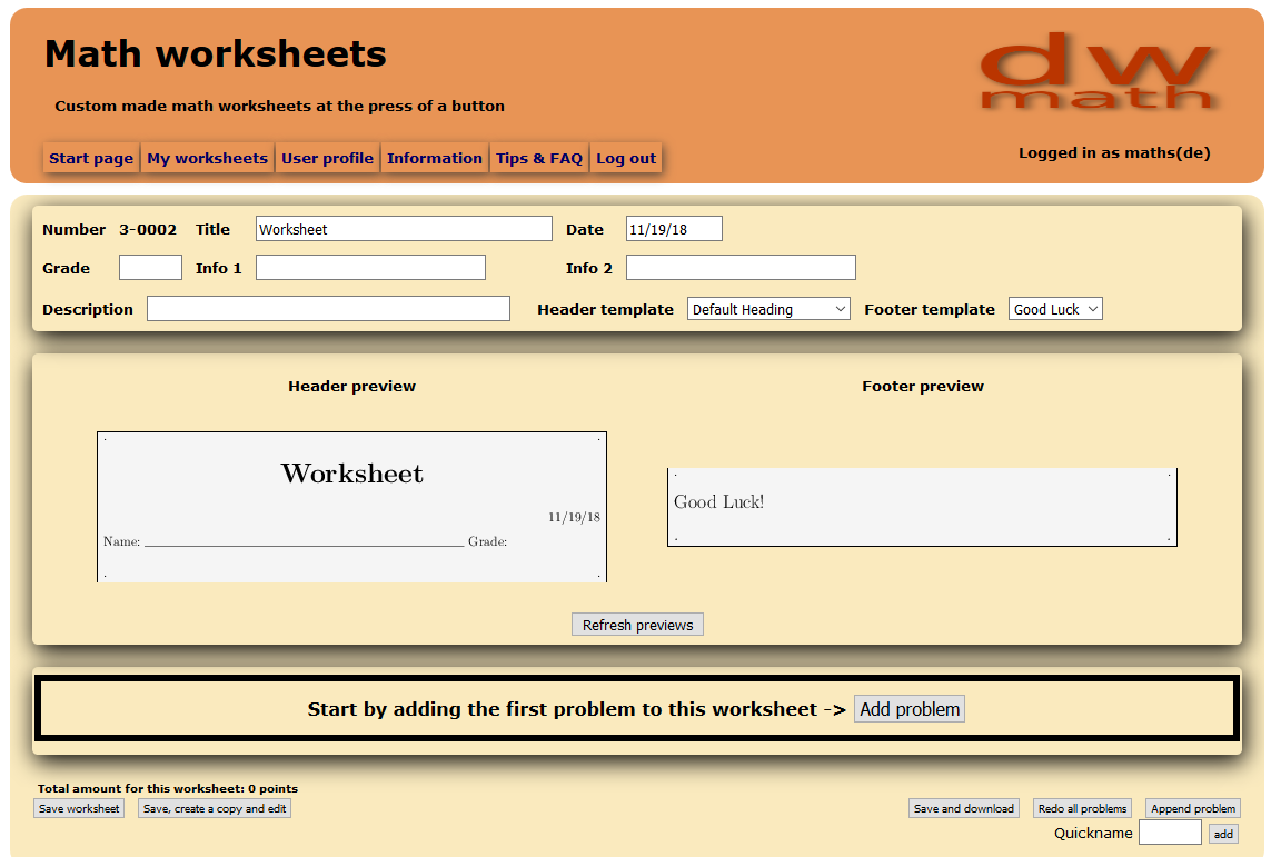 Step by step guide to creating your own worksheet